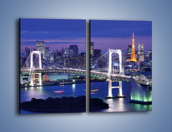 Obraz na płótnie – Tęczowy Most w Tokyo – dwuczęściowy prostokątny pionowy AM460