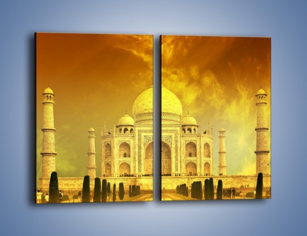 Obraz na płótnie – Tadź Mahal w żółtym kolorze – dwuczęściowy prostokątny pionowy AM465