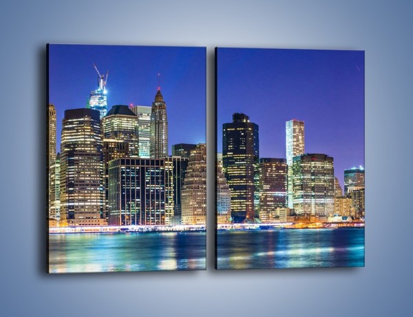 Obraz na płótnie – Kolorowa panorama Nowego Yorku – dwuczęściowy prostokątny pionowy AM479