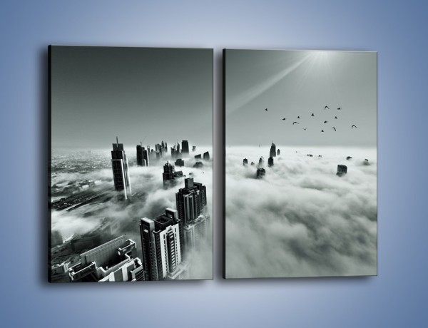 Obraz na płótnie – Centrum Dubaju we mgle – dwuczęściowy prostokątny pionowy AM502