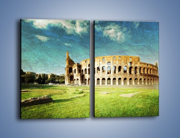 Obraz na płótnie – Koloseum w stylu vintage – dwuczęściowy prostokątny pionowy AM503