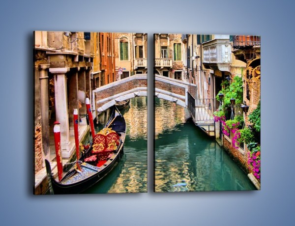 Obraz na płótnie – Wenecka wodna uliczka – dwuczęściowy prostokątny pionowy AM508