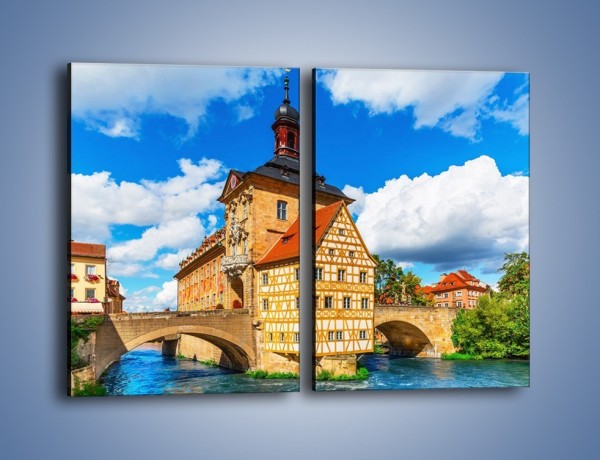 Obraz na płótnie – Ratusz w mieście Bamberg – dwuczęściowy prostokątny pionowy AM513