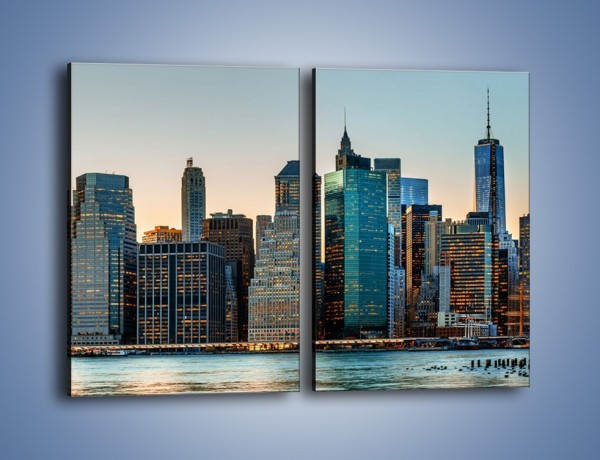 Obraz na płótnie – Panorama Manhattanu – dwuczęściowy prostokątny pionowy AM521