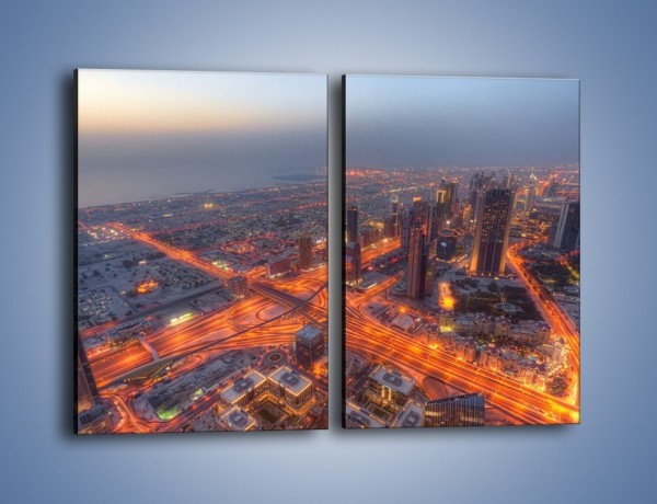 Obraz na płótnie – Panorama Dubaju o poranku – dwuczęściowy prostokątny pionowy AM538