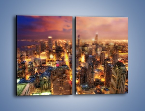Obraz na płótnie – Rozmyta panorama Chicago – dwuczęściowy prostokątny pionowy AM562