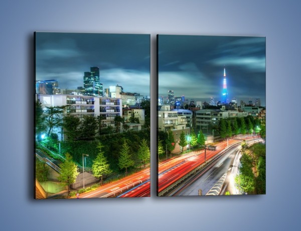 Obraz na płótnie – Miasto Roppongi w Japonii – dwuczęściowy prostokątny pionowy AM593