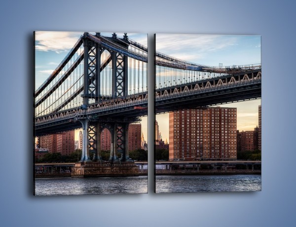 Obraz na płótnie – Manhattan Bridge – dwuczęściowy prostokątny pionowy AM607