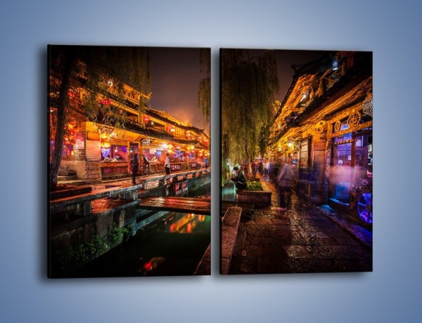 Obraz na płótnie – Uliczka handlowa Lijiang w Chinach – dwuczęściowy prostokątny pionowy AM612