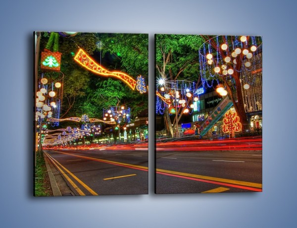 Obraz na płótnie – Noworoczne dekoracje w Singapurze – dwuczęściowy prostokątny pionowy AM616