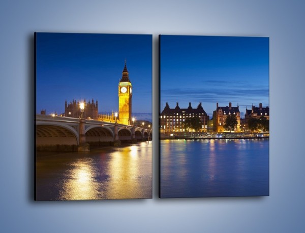 Obraz na płótnie – London Bridge i Big Ben – dwuczęściowy prostokątny pionowy AM620