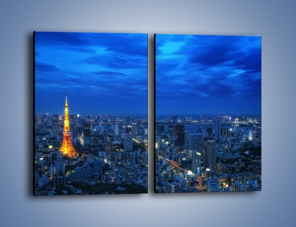 Obraz na płótnie – Tokyo Tower w Japonii – dwuczęściowy prostokątny pionowy AM621