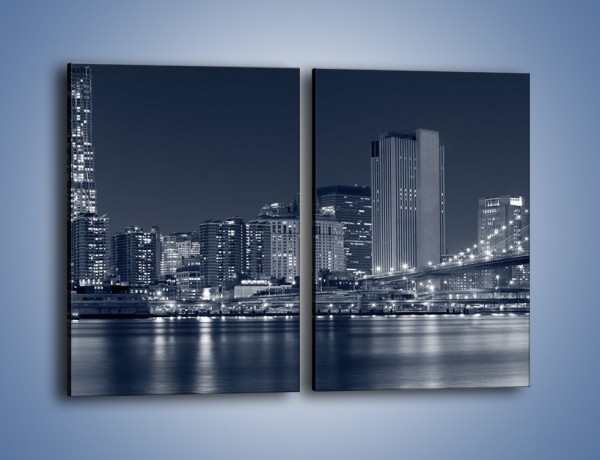 Obraz na płótnie – Manhattan w jednolitym kolorze – dwuczęściowy prostokątny pionowy AM645