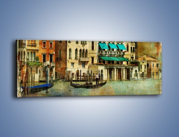 Obraz na płótnie – Weneckie domy w stylu vintage – jednoczęściowy panoramiczny AM459