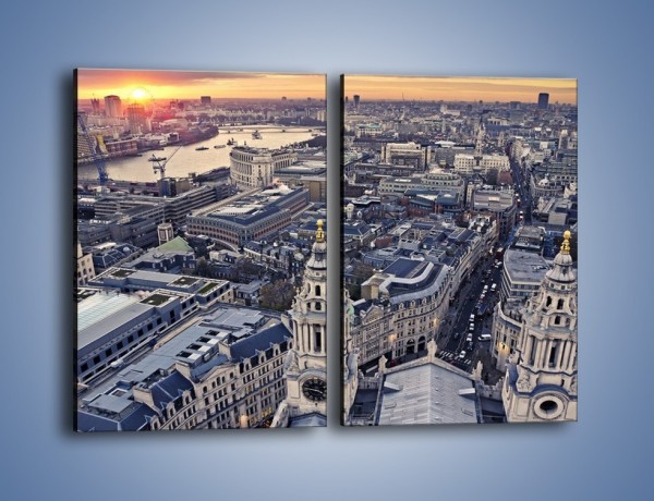 Obraz na płótnie – Widok na Londyn z Katedry św. Pawła – dwuczęściowy prostokątny pionowy AM652