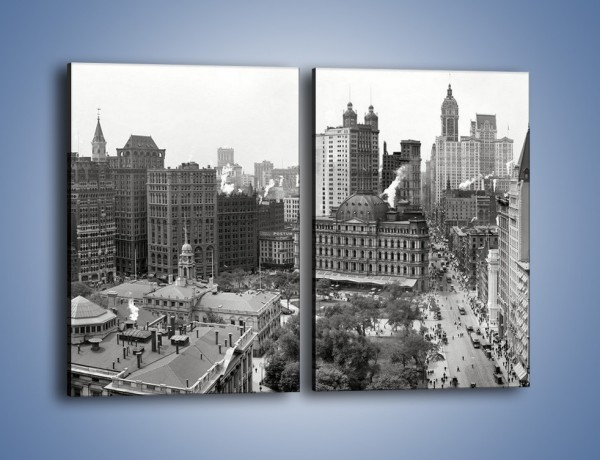 Obraz na płótnie – Manhattan na początku XX wieku – dwuczęściowy prostokątny pionowy AM686