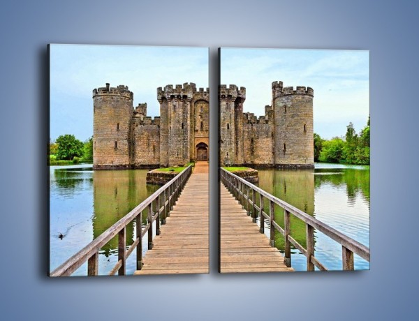 Obraz na płótnie – Zamek Bodiam w Wielkiej Brytanii – dwuczęściowy prostokątny pionowy AM692