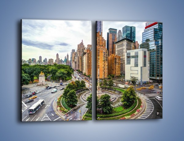 Obraz na płótnie – Rondo Columbus Circle w Nowym Jorku – dwuczęściowy prostokątny pionowy AM694