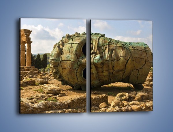 Obraz na płótnie – Ruiny Świątyni Kastora i Polluksa – dwuczęściowy prostokątny pionowy AM705