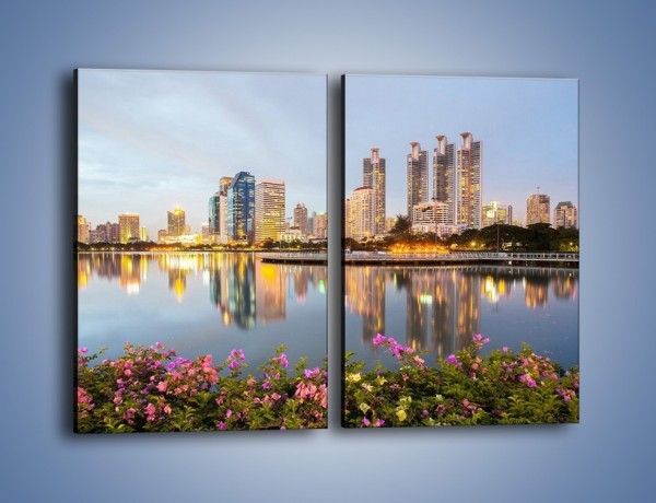 Obraz na płótnie – Panorama Bangkoku – dwuczęściowy prostokątny pionowy AM710