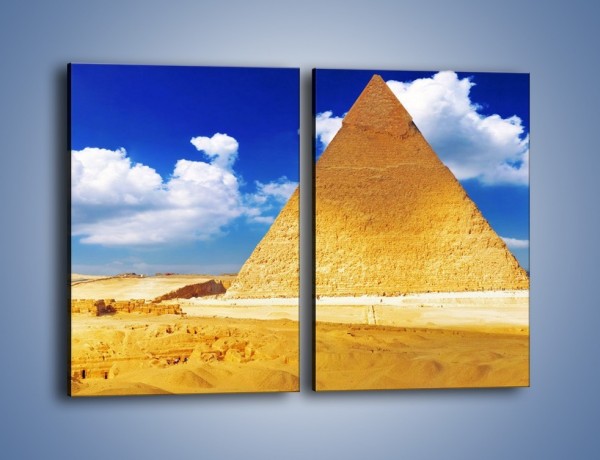 Obraz na płótnie – Panorama egipskich piramid – dwuczęściowy prostokątny pionowy AM725