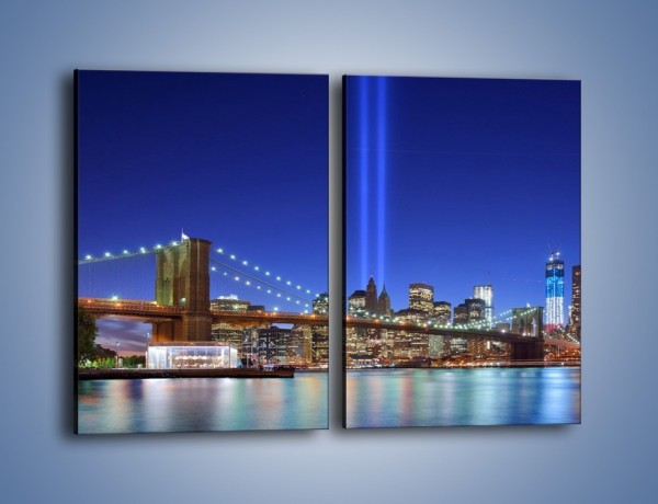 Obraz na płótnie – Świetlne kolumny w Nowym Jorku – dwuczęściowy prostokątny pionowy AM757