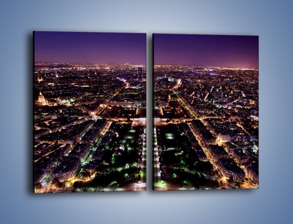 Obraz na płótnie – Panorama Paryża z Wieży Eiffla – dwuczęściowy prostokątny pionowy AM764