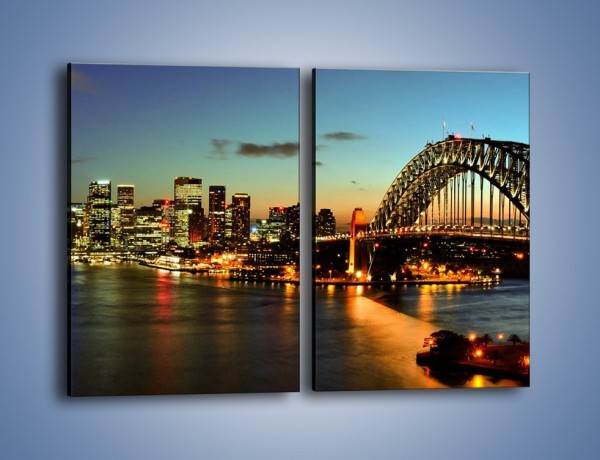 Obraz na płótnie – Panorama Sydney po zmroku – dwuczęściowy prostokątny pionowy AM770