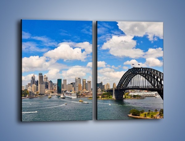 Obraz na płótnie – Panorama Sydney w pochmurny dzień – dwuczęściowy prostokątny pionowy AM784