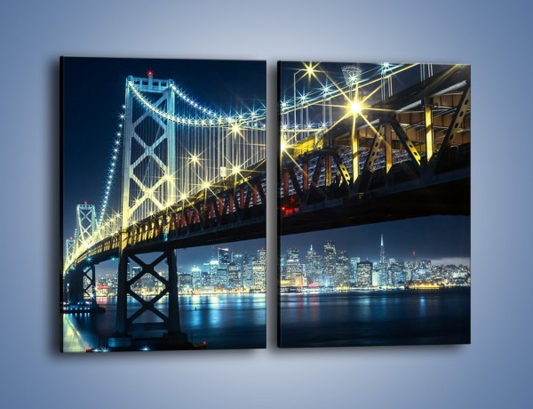 Obraz na płótnie – Most Golden Gate na tle San Francisco – dwuczęściowy prostokątny pionowy AM797