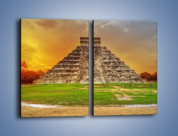 Obraz na płótnie – Piramida Kukulkana w Meksyku – dwuczęściowy prostokątny pionowy AM814