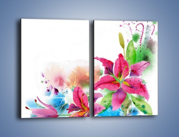 Obraz na płótnie – Kwiaty jak z bajki – dwuczęściowy prostokątny pionowy GR042
