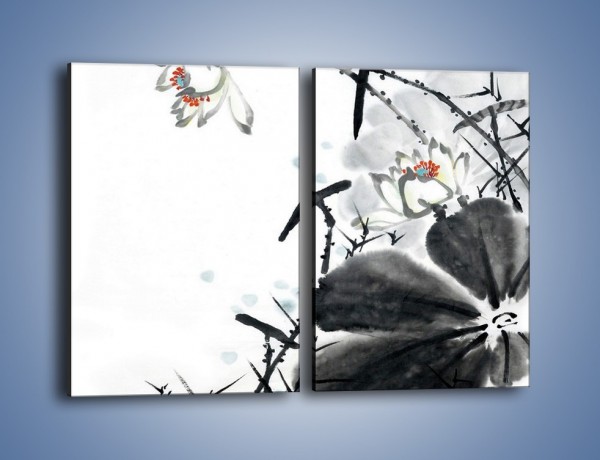 Obraz na płótnie – Kwiaty z kolorowym okiem – dwuczęściowy prostokątny pionowy GR074