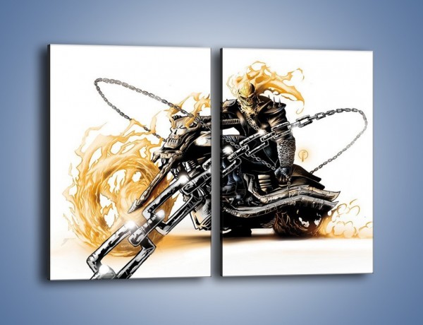 Obraz na płótnie – Mroczna postać na motorze – dwuczęściowy prostokątny pionowy GR167