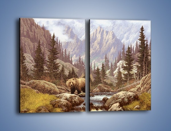 Obraz na płótnie – Uwaga na niedźwiedzia – dwuczęściowy prostokątny pionowy GR183