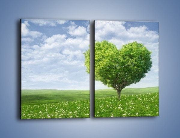 Obraz na płótnie – Miłość w zieleni – dwuczęściowy prostokątny pionowy GR250