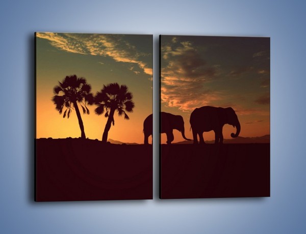 Obraz na płótnie – Powrót słoni do domu – dwuczęściowy prostokątny pionowy GR286