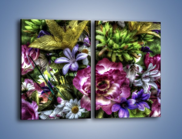 Obraz na płótnie – Kwiaty w różnych odcieniach – dwuczęściowy prostokątny pionowy GR318