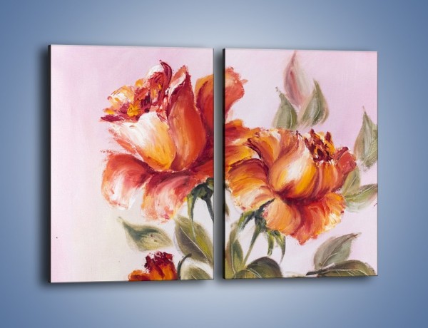 Obraz na płótnie – Kwiaty na płótnie malowane – dwuczęściowy prostokątny pionowy GR322