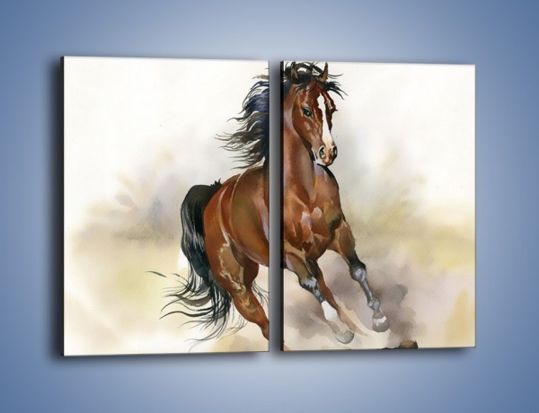 Obraz na płótnie – Piękny koń w galopie – dwuczęściowy prostokątny pionowy GR338