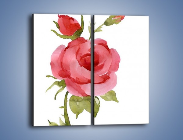 Obraz na płótnie – Róża nie do końca rozwinięta – dwuczęściowy prostokątny pionowy GR501