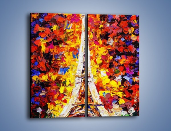 Obraz na płótnie – Wieża eiffla jesienią – dwuczęściowy prostokątny pionowy GR503
