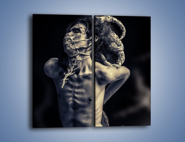 Obraz na płótnie – Uwięzione męskie ciało – dwuczęściowy prostokątny pionowy GR514