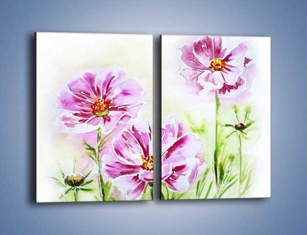 Obraz na płótnie – Małe kwiatki na trawce – dwuczęściowy prostokątny pionowy GR559