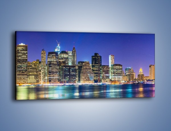 Obraz na płótnie – Kolorowa panorama Nowego Yorku – jednoczęściowy panoramiczny AM479