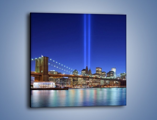 Obraz na płótnie – Świetlne kolumny w Nowym Jorku – jednoczęściowy kwadratowy AM757