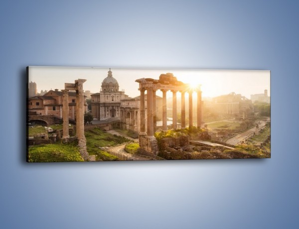 Obraz na płótnie – Rzymskie ruiny o zachodzie słońca – jednoczęściowy panoramiczny AM480