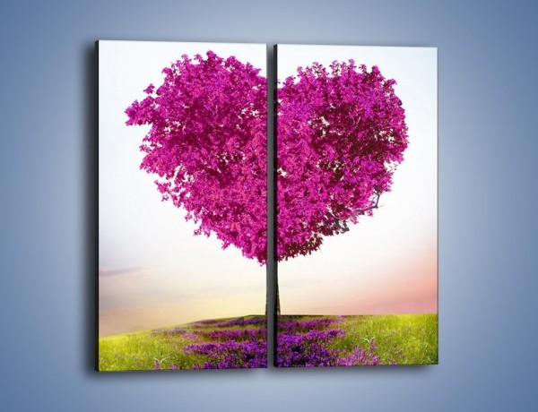 Obraz na płótnie – Miłość w kolorze purpury – dwuczęściowy prostokątny pionowy GR624