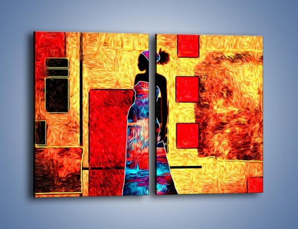 Obraz na płótnie – Kolory rozpalonej afryki – dwuczęściowy prostokątny pionowy GR636