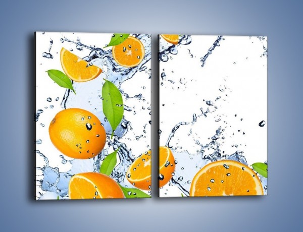 Obraz na płótnie – Orzeźwiające pomarańcze z miętą – dwuczęściowy prostokątny pionowy JN003